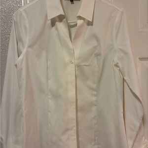 Jones New York Classic White Button Down Shirt